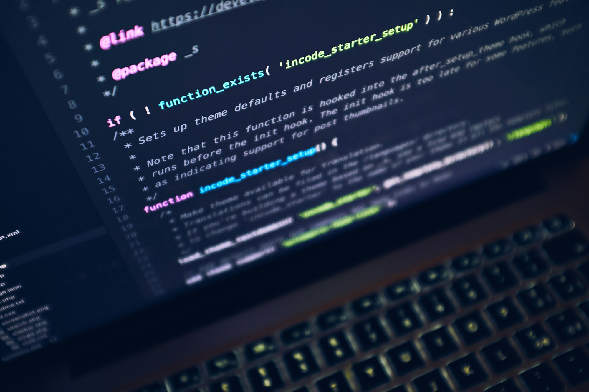 Laptop displaying software code